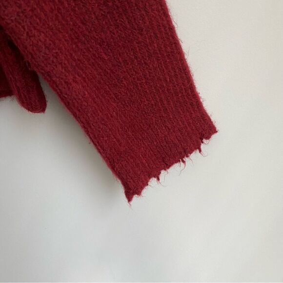 FAVORITE DAUGHTER The Oma Wool-blend Mock Neck Sweater In Red - Picture 3 of 6